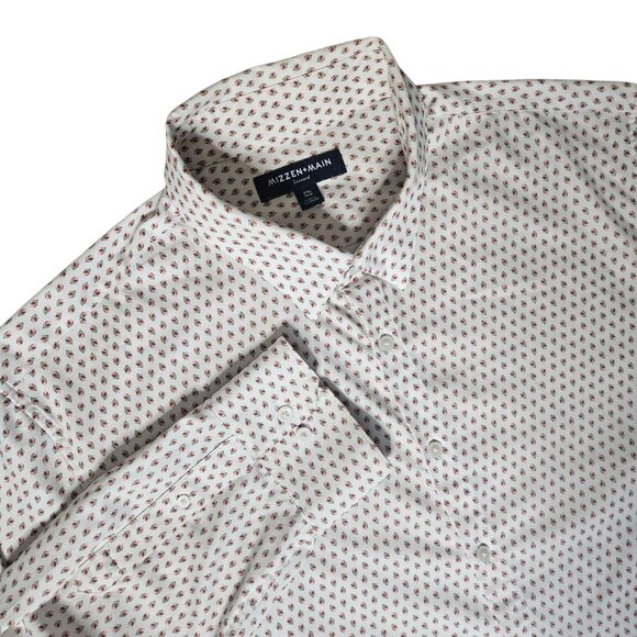 Mizzen + Main Men's Leeward Dress Shirt SZ XXL Trim Fit Long Sleeve Geo Floral - Picture 2 of 9
